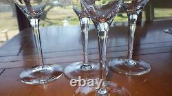 GORHAM CRYSTAL Wine Glasses Laurin Gold Optic Panel Elegant stems 4 8 oz smooth
