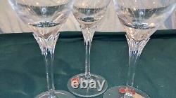 GORHAM Jolie Vintage Crystal Tall Wine Glasses, Set of 3, Blown Etched NICE