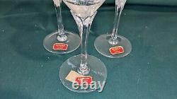 GORHAM Jolie Vintage Crystal Tall Wine Glasses, Set of 3, Blown Etched NICE