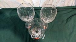 GORHAM Jolie Vintage Crystal Tall Wine Glasses, Set of 3, Blown Etched NICE