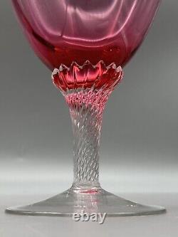 George Borgfeldt LISA Optic Cranberry Twist Stem GOBLETS Wine glasses (Set Of 4)