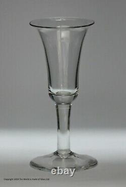 Georgian plain stem wine glass, bell bowl