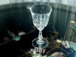 Gorgeous Vintage Crystal Decanter & 5 Wine Glasses On Silver Plated Tray Bohemia