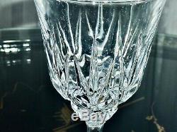 Gorgeous Vintage Crystal Decanter & 5 Wine Glasses On Silver Plated Tray Bohemia