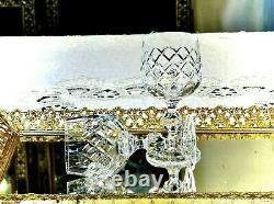 Gorgeous Vintage Hand Cut Crystal Set Decanter 5 Wine Glasses Silver Tray Bohemi