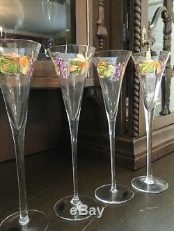 Gorgeous and Unique Wine Things Hand Painted Vintage Wine Glass Set