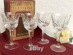 Gorham Cherrywood Wine Glasses Crystal Clear Fans Vintage Wine Goblets Set 4