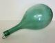 Green Glass Hand Blown Wine Bottle 14.5 Tall Vintage Signed
