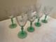 Green depression glass wine glasses vintage set of 8