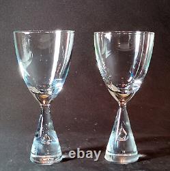 HOLMEGAARD PRINCESS CLARET WINE GLASSES, Lead Crystal, 6 1/2, DENMARK, SIGNED