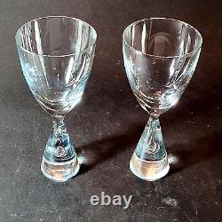 HOLMEGAARD PRINCESS CLARET WINE GLASSES, Lead Crystal, 6 1/2, DENMARK, SIGNED