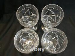 HTF Vintage Ralph Lauren Crystal Brogan 6 Footed Wine Glass Set of 4 MSRP $500