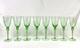 Hand Blown Green Glass Wine Goblets Set 6 Vintage Bubbles Pontil