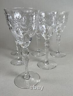 Hawkes Crystal 6 Vintage Wine Glasses