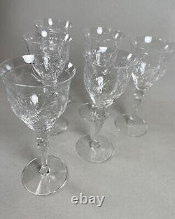 Hawkes Crystal 6 Vintage Wine Glasses