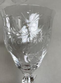 Hawkes Crystal 6 Vintage Wine Glasses