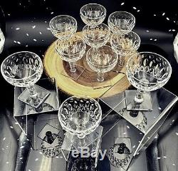 Hawkes York Pre WW2 Crystal Champagne/Sherbert 10 Glasses STEM 6027