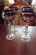 Hock Wine 4 Goblets Ruby cut to clear, 8 1/2 tall