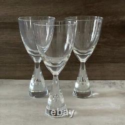 Holmegaard Denmark Vintage Princess Claret Wine Glasses 1980's Set Three 6.75