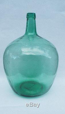 Huge Vtg Demijohn Viresa Green Glass Big Wine Bottle Jug
