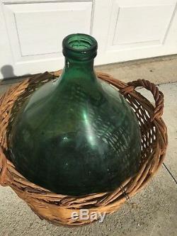 LARGE Wicker wrapped Italian Wine Bottle Vintage Demijohn Jug REMOVAL WICKER