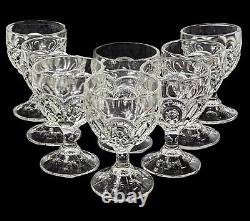 LE Smith Moon And Stars Vintage Claret Wine Glasses Set 8 Clear Pressed Glass