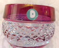 LOT 4 Vtg Anna Hutte Crystal Cut Clear Goblet Glass Wine Purple Red Green Burgan