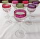 LOT 8 Vtg Anna Hutte Crystal Cut Clear Goblet Glass Wine Purple Red Green Maroon