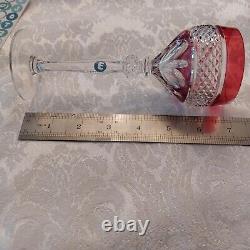 LOT 8 Vtg Anna Hutte Crystal Cut Clear Goblet Glass Wine Purple Red Green Maroon