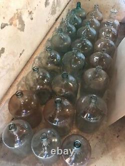 LOT OF 15 Wine MAKING JUGS 5/6 GALLON PREOWNED GLASS BOTTLE Names Vintage