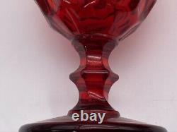 LOT of 12 Vintage Royal Ruby Red Amberina GLASS 5-5/8 Water Goblets Thumbprint