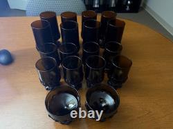LOT of 24 MCM Tiffin Franciscan Madeira Smoke Brown Flat Tumbler Water Goblets