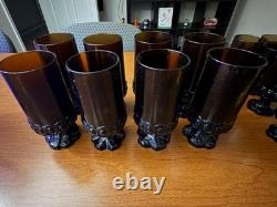 LOT of 24 MCM Tiffin Franciscan Madeira Smoke Brown Flat Tumbler Water Goblets