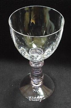 LOT of 5 RARE Vintage Large Pink Stem Crystal Goblets Wine Glasses 7 Tall