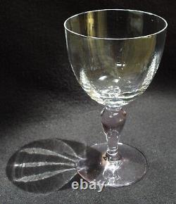 LOT of 5 RARE Vintage Portieux Vallerysthal France Pink Stem Crystal Goblet Wine