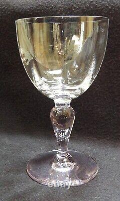 LOT of 5 RARE Vintage Portieux Vallerysthal France Pink Stem Crystal Goblet Wine