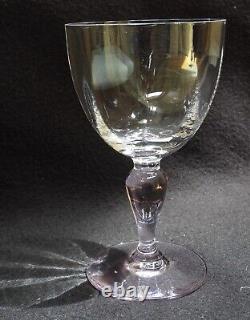 LOT of 5 RARE Vintage Portieux Vallerysthal France Pink Stem Crystal Goblet Wine