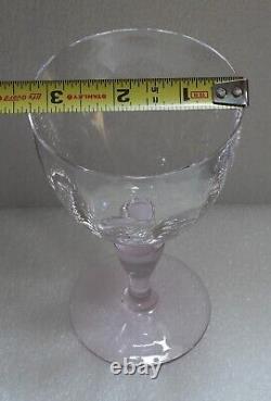 LOT of 5 RARE Vintage Portieux Vallerysthal France Pink Stem Crystal Goblet Wine