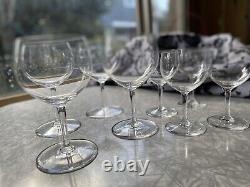 LOT of 8 Vintage BACCARAT Crystal Montaigne wine cordial Water Glass, Mid-Centur