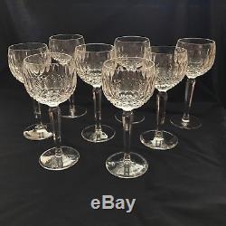 LOT of 8 vintage signed Waterford Wine Hock Colleen Short Stem Cut Glasses 7.5