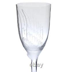 Lalique Wine Glass Angel Wing Angel Face 8.5 Signed Fluted Champagne Ange