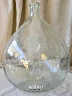 Large vintage French demijohn glass bottle