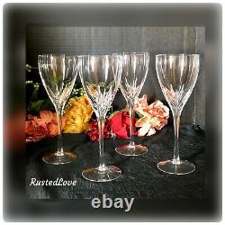 Lenox Crystal Firelight Clear Vintage Wine Goblets none panel cut Set of 4