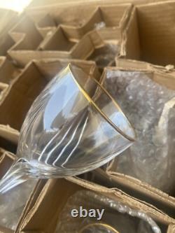 Lenox Debut Crystal Wine Glasses Set Of 12 Glasses In Original Box Vintage Lot