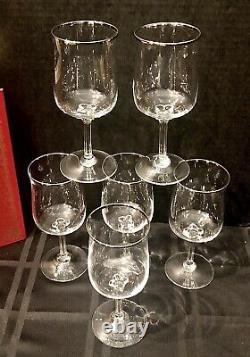 Lenox Desire Wine Glasses Platinum Rim 8 Oz Vintage Mid Century Modern