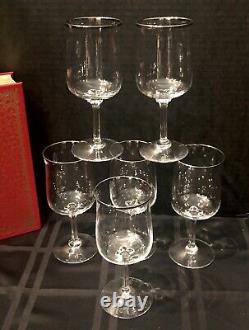 Lenox Desire Wine Glasses Platinum Rim 8 Oz Vintage Mid Century Modern