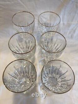 Lenox Vintage Cut Crystal CLARITY GOLD Wine Glasses (Set Of 6)