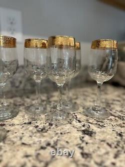 Lenox Vintage Wine Glass Autumn (Wide 24K Gold Band) Set of 6-Made in Italy