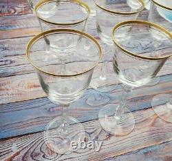 Lenox Wine glasses with gold trim, set of 9 Crystal Vintage
