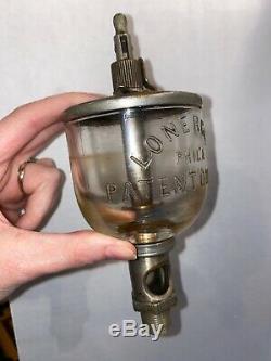 Lonergans Wine Glass Nickel Plated Oiler Hit Miss Gas Engine Vintage Antique